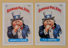 MULTI-ERROR Twin Set 1986 Garbage Pail Kid OS3 Snooty Sam #110a U.S. Arnie #110b picture