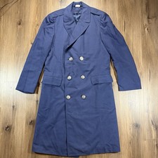 Vintage 1972 US Military Dress Overcoat 37R Men’s Blue Wool Blend picture