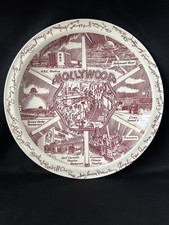 VTG Vernon Kilns HOLLYWOOD Red Plate Movie Stars Facsimile Signatures 10.5” Rare picture