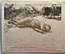 Saipan US MARINE CORPS 5th Battalion WWII 1944 Propaganda Casualty Photo 7F picture