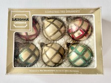 Vintage West Germany 3” Glass Christmas Ornaments Set of 6-Boxed-Colorful-Mica picture