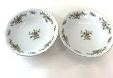 Johann Haviland MOSS ROSE Traditions Fine China 2 Cereal Soup Bowls Vintage picture