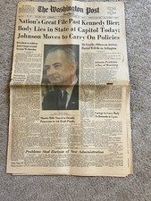 11/24/63 Washington Post Nov 24 1963 Pres. Kennedy JFK Lying In State Funeral picture