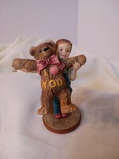 VTG 2002 Demdaco Expressions Of Love Figurine Boy Teddy Bear I Love You So Much picture