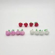 Vtg Lillian Vernon Mini Glass Rose Scatters 12 Pink Red White 90s Cottagecore picture