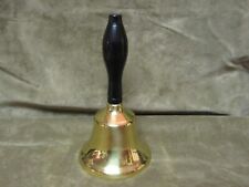 Vintage Solid Brass Bell Smaller Sized with Black Painted wood Handle picture