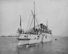 The Protected Cruiser Columbia circa 1897 From late 1850s wooden s- Old Photo picture