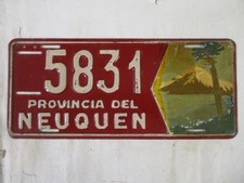 1960s Argentina Provincia Del Neuquen Hand Painted   License Plate Tag NICE SP picture