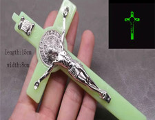 Glow in Dark St Benedict Crucifix Wall Cross Catholic Crucifijo Luminoso Benito picture