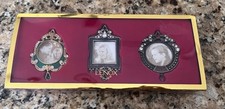 Lenox Vintage Jewel Set Of 3 Frame Hanging Mini Enamel Crystal Ornaments NEW NIB picture
