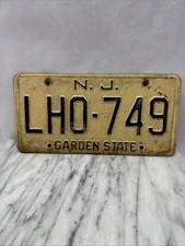 Vtg 60s/70s New Jersey Garden State License Plate NJ Local Decor Craft picture