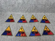 Vintage US Army Armored Patch Lot of 8 Military Insignia IV 7 CAV 9 10 11 12 13￼ picture