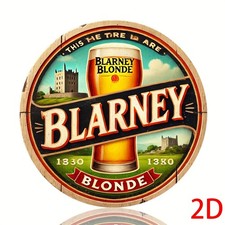 2D Flat,Vintage Blarney Blonde Beer Aluminum Tin Metal Signs Home Décor 8x8 picture