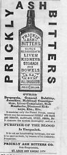 Prickly Ash Bitters - Paper Label? -Reverse -MORE -1884 Historical Advertisement picture