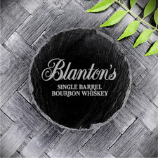 Brand New Handcrafted Laser Engraved Blanton's Single Barrel Round Slate Coaster picture