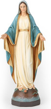 Our Lady of Grace Virgin Mary Sculpture Blue Gold Robe Catholic Gift 7