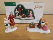 Dept 56 Dickens Village - Fan Visits Ebenezer from A Christmas Carol - RARE picture