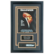 Nick Castle Autographed Halloween 11x14 Movie Poster Deluxe Framed Knife Shadowb picture
