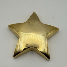 Solid Brass Star Paperweight Desk  Accessory Beveled Taiwan 5