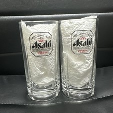 Set Of 2 Asahi Draft Beer Super Dry 13.9 oz  410 ml Beer Mug. Japanese Original. picture