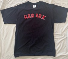 Vintage 2000s Boston Red Sox Manny Ramirez 24 T Shirt XL Majestic MLB Navy picture