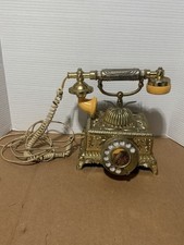 Vintage Rotary French Brass Victorian Style 1970s Rotary Telephone picture