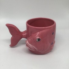 Vintage Bergschrund 1988 Pink Salmon Fish Tail Coffee Mug picture