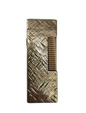 Vtg 60s Alfred Dunhill Rollagas Gold Plate Crosshatch Side Roller Lighter Sparks picture