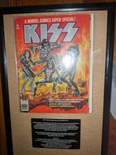 RARE SOUGHT-AFTER 1977 MARVEL KISS BLOOD COMIC BOOK W/CUSTOM INFO PLATE & FRAME picture