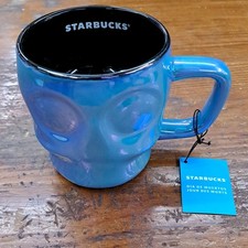 2025 STARBUCKS HALLOWEEN IRIDESCENT BLUE SKULL 14oz CERAMIC COFFEE MUG/CUP picture