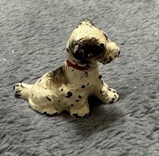 Vintage Hubley Miniature Cast Iron Seated Terrier Dog Figurine 1 3/4