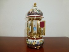 Vintage Swiss Reuge Dancing Ballerina Music Box Carousel Porcelain Items Holder picture