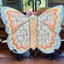 Vtg 2003 MacKenzie-Childs Majolica Butterfly Trivet A Handmade Stoneware NY, USA picture