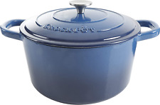 Crock-Pot Artisan round Enameled Cast Iron Dutch Oven, 7-Quart Sapphire Blue picture