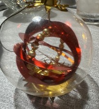 Vintage Resl Lenz Gold Foil Star Spinner Glass Christmas Ornament picture