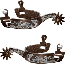 Western Cowboy Spurs, 1 Pair Horse Spurs with Rowels, Antique Men Horse Boot Spu picture