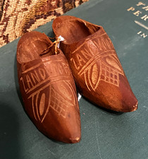 Vintage Hand Carved Miniature Wooden Shoe picture