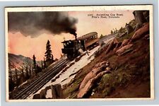 Pike's Peak CO, Ascending Cog Road, Colorado c1922 Vintage Postcard picture