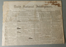 RARE 1825 Inauguration Newspaper National Intelligencer John Quincy Adams JQA picture