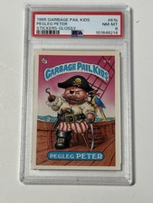 1985 TOPPS GARBAGE PAIL KIDS STICKERS GLOSSY #61b PEGLEG PETER PSA 8 picture