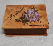 LAKE RONKONKOMA Long Island, NY Handkerchief Box Rare Souvenir New York Vintage  picture