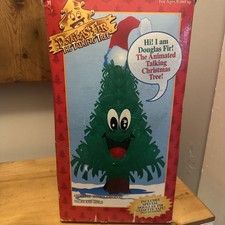 VTG Douglas Fir The Talking Christmas Tree Animated Motion Activated 3 Ft NOB picture