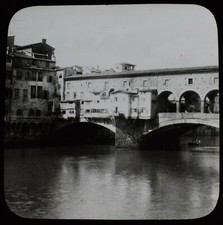 ANTIQUE Magic Lantern Slide THE PONTE VECCHIO FLORENCE C1900 PHOTO ITALY TUSCANY picture
