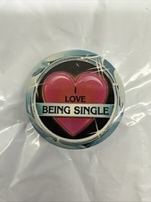 I Love Being Single VTG 1.5” Pinback  Thought Factory picture