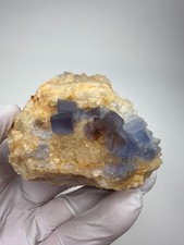 LARGE GEMMY Blue Fluorite & Quartz Crystal Specimen__Bingham , New Mexico picture