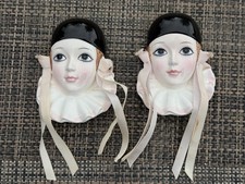 2 Schmid Pierrot Love Wall Plaque Hanging Ornament Michel Oks 1980s New Orleans picture