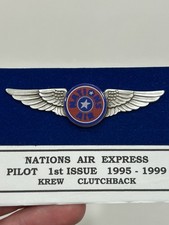 Rare Vtg Nations Air Express Pilot Wing Pin 1st Issue 1995 Krew Enamel picture