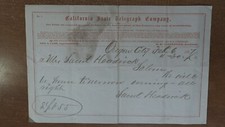1867 California State Telegraph Ladd Oregon City Headrick Salem Oregon Message picture