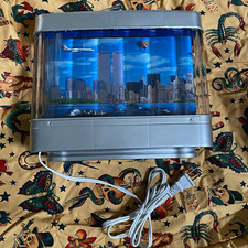 1990s New York Skyline Rotating Light Lamp with Twin Towers and More picture