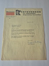 Adlai Stevenson Rare Democratic Presidential Nominee Letter Collection Lot Group picture